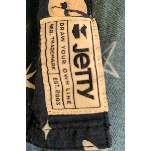 Jetty Shirt Men's XXL Draw Your Own Line Blue Button Pocket All Over Print Nice - Picture 10 of 10